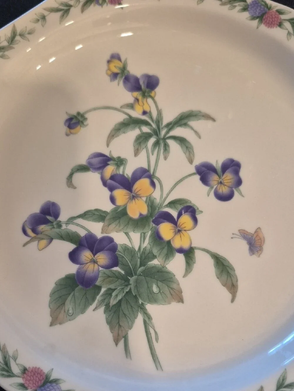 Vintage Noritake Conservatory Floral Pansy Ceramic Salad Plate